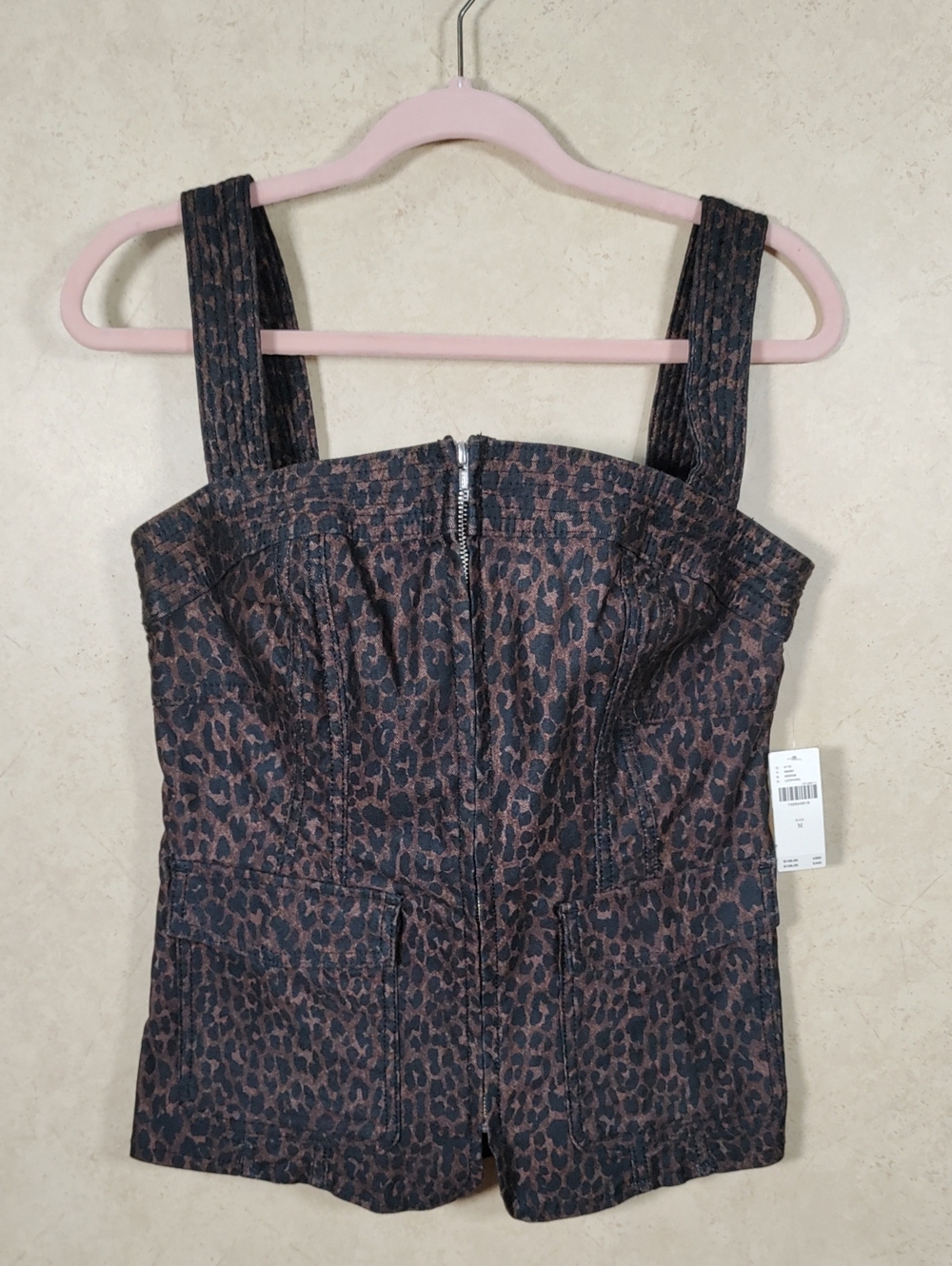 H151 Pilcro For Anthropologie Leopard-Print Camisole - Brown/Black M NWT